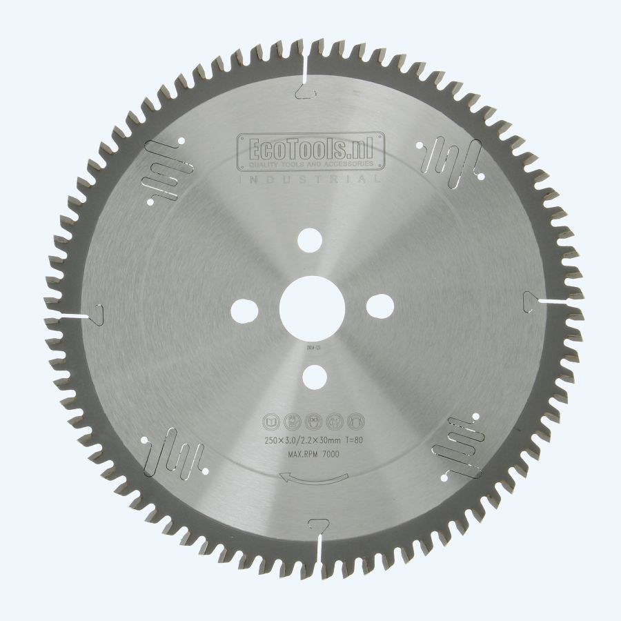 HM-zaagblad Industrial 250 x 30 mm T=80 (vlak-daktand)