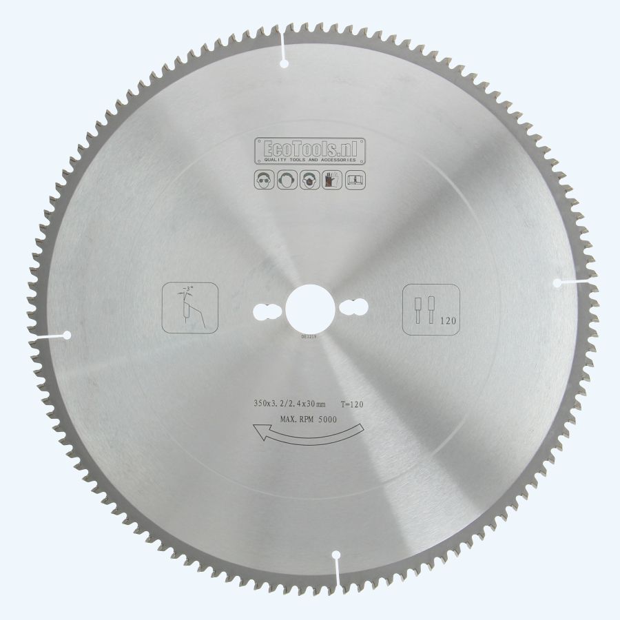 HM-zaagblad 350 x 30 mm T=120 vlak daktand