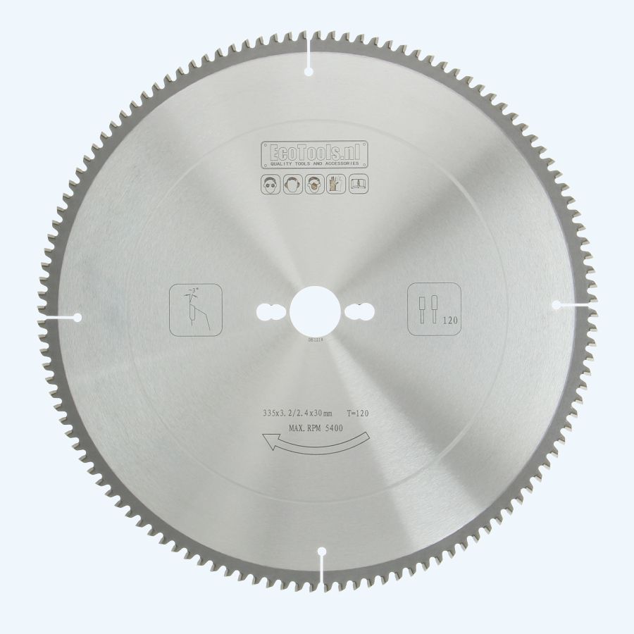 HM-zaagblad 335 x 30 mm T=120 (vlak-daktand)