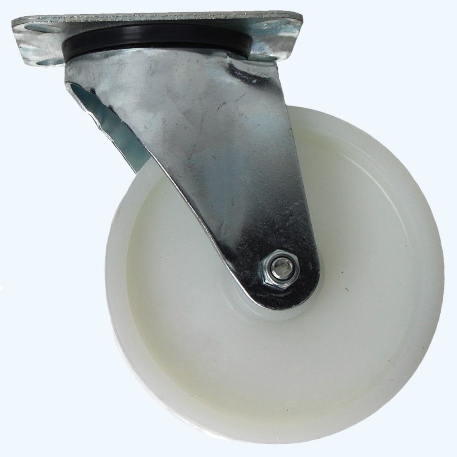 Nylon zwenkwiel met rem 100 mm 120 kg