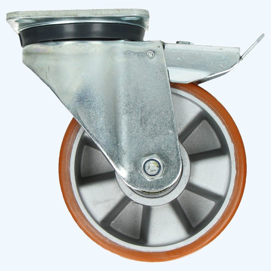 Zwaarlast zwenkwiel met rem 150 mm 600 kg