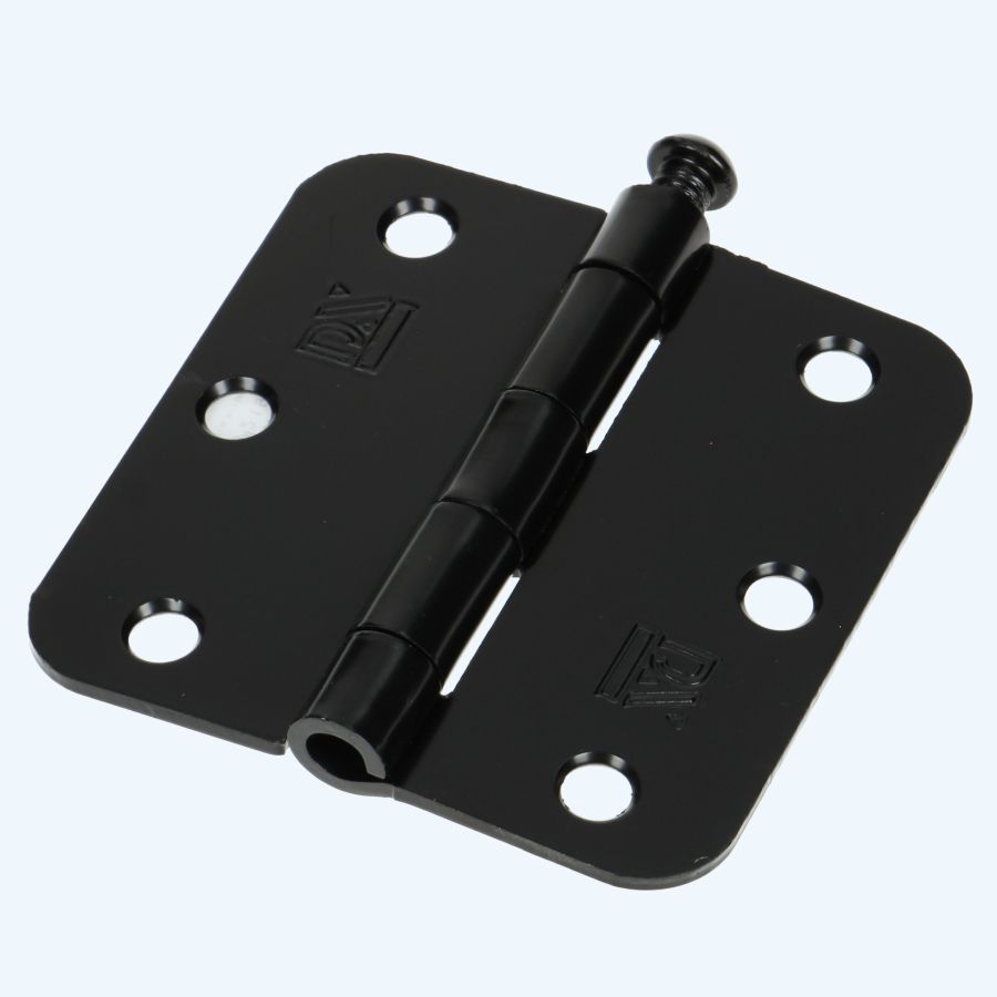 Dulimex scharnier met losse pen ronde hoeken 76 x 76 mm zwart gelakt