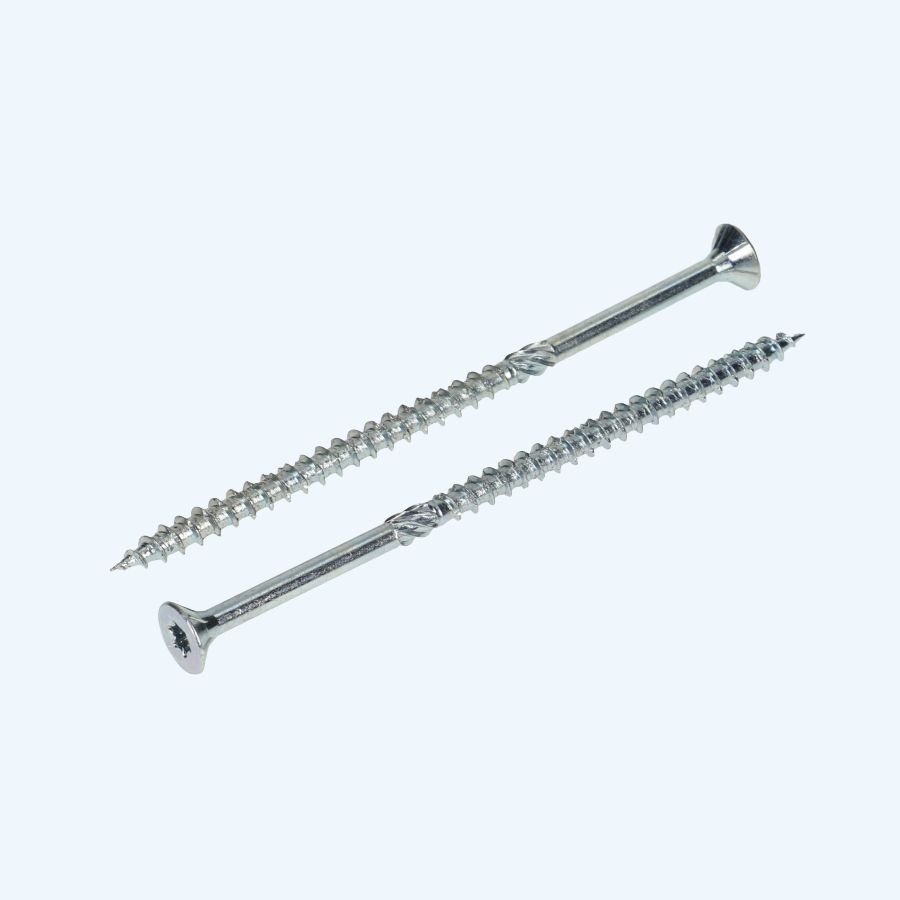 100 stuks verzinkte spaanplaatschroef 5,0 x 100 mm Torx (deeldraad)