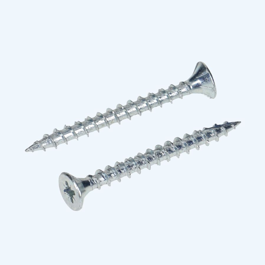 200 stuks verzinkte spaanplaatschroef 4,5 x 60 mm / PZ2 / voldraad