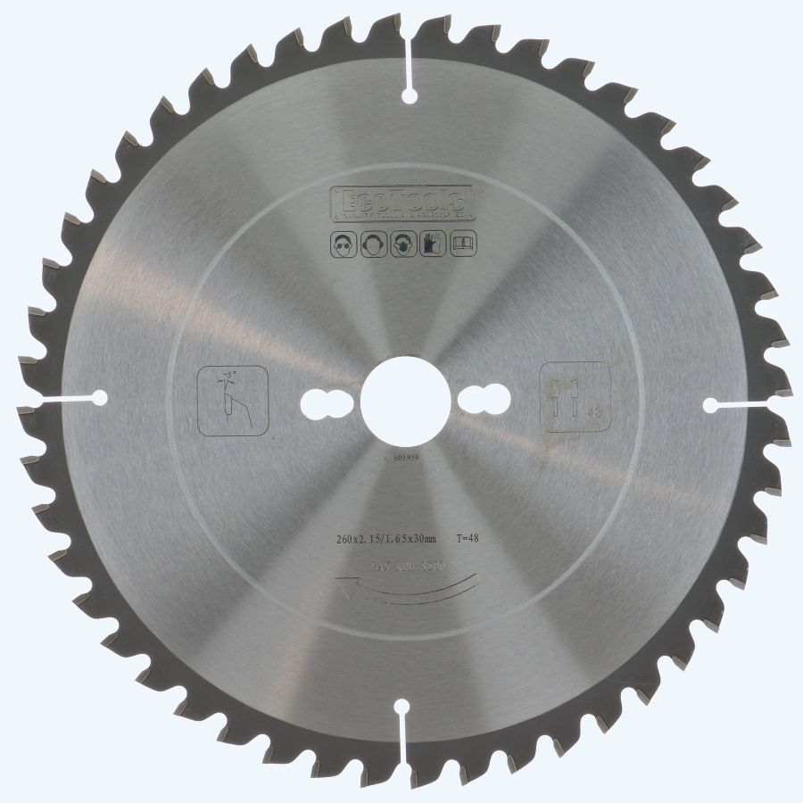 HM-afkortzaagblad 260 x 30 mm T=48 (1,65/2,15 mm) Prof