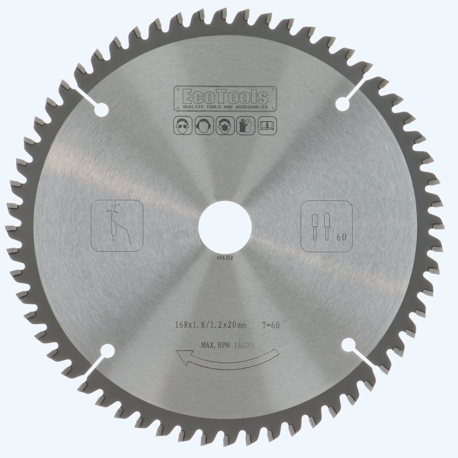 HM-zaagblad PROF 168 x 20 mm T=60 (vlak-daktand)