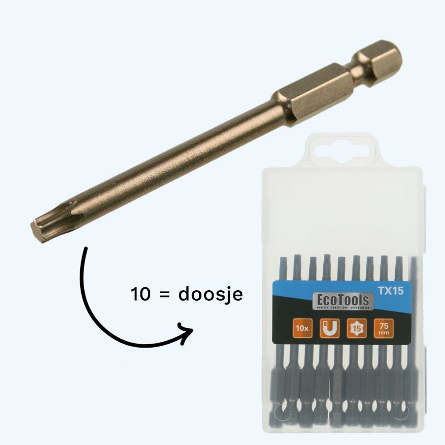 Torx 15 schroefbits 75 mm