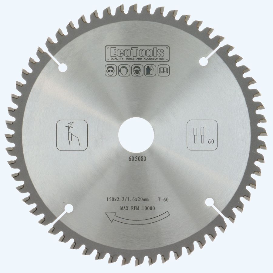 HM-zaagblad 150 x 20 mm T=60 (vlak-daktand)