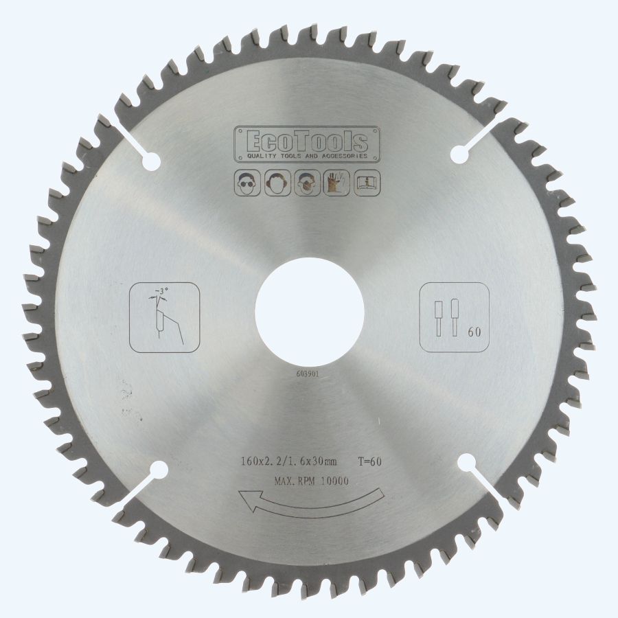 HM-zaagblad 160 x 30 mm T=60 (vlak-daktand)