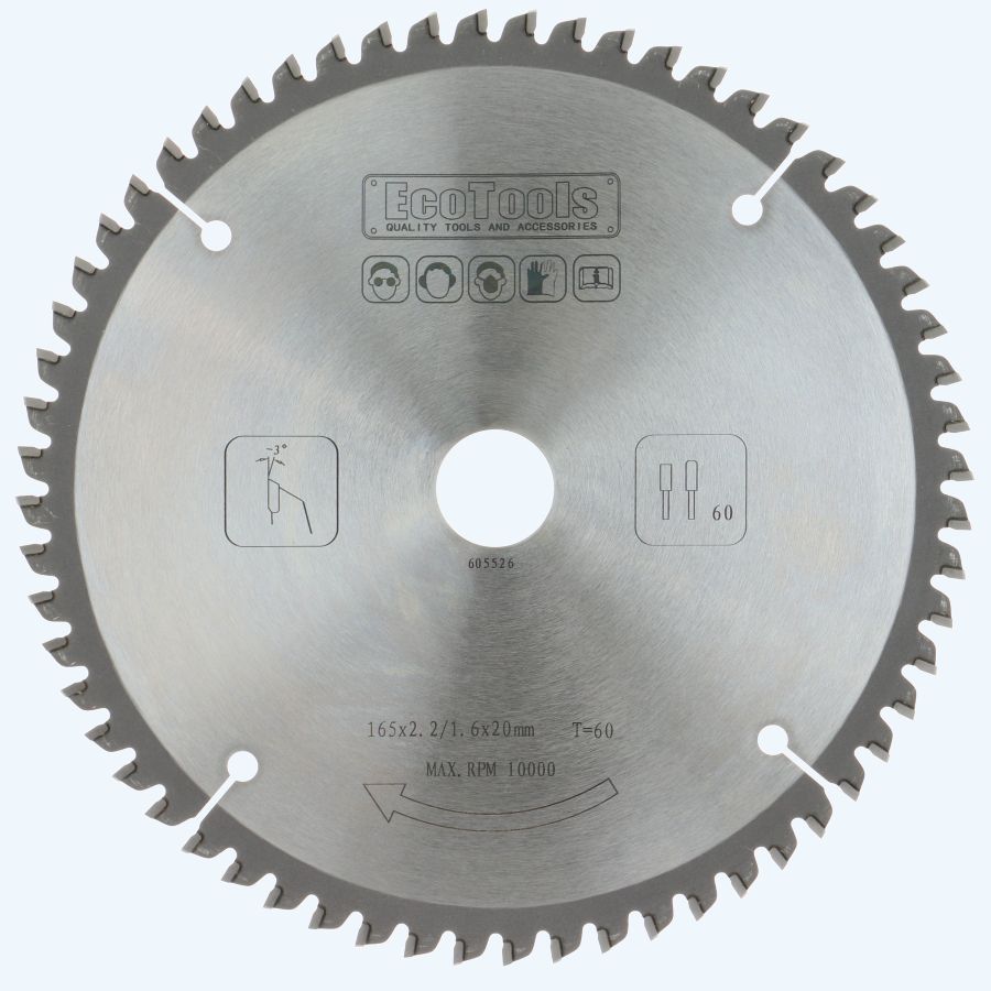 HM-zaagblad 165 x 20 mm T=60 (vlak-daktand)