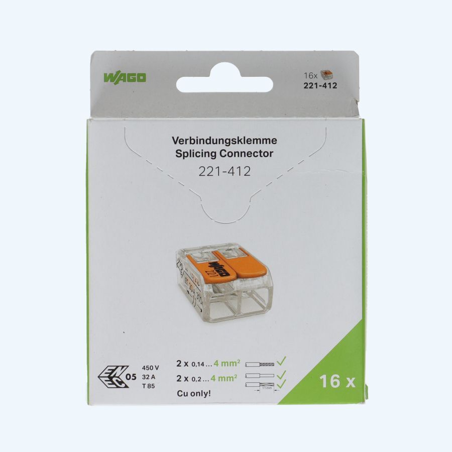 WAGO 2V verbindingsklem 4mm² (16 stuks)