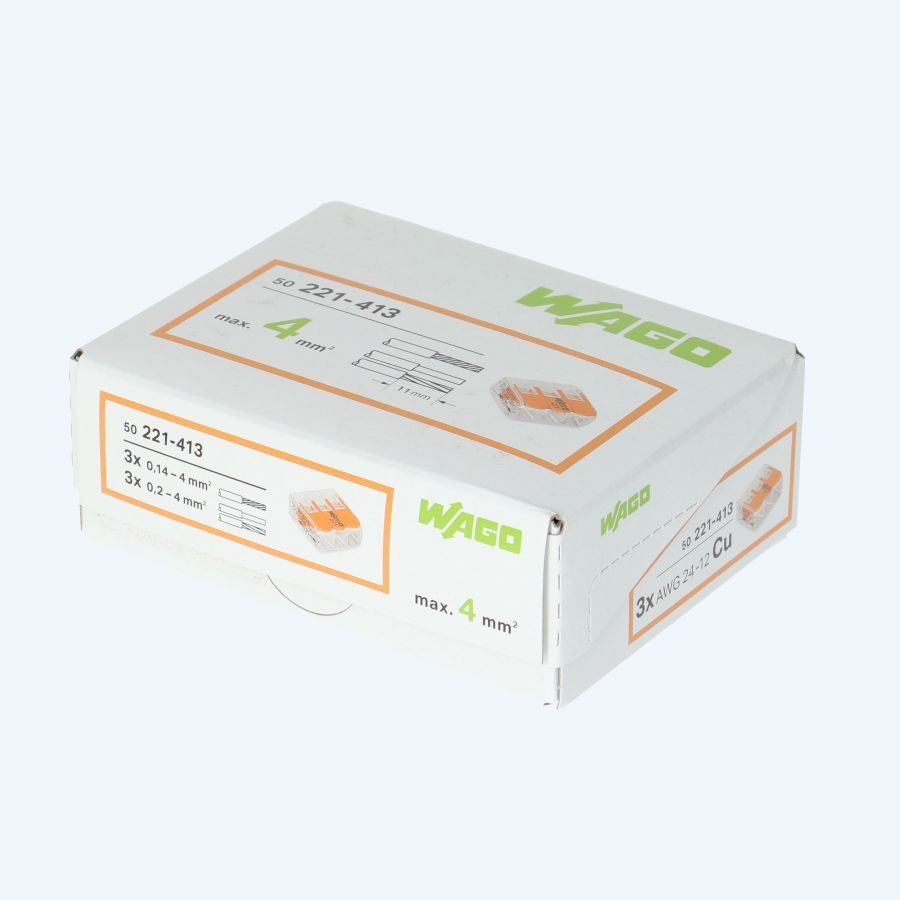 WAGO 3V verbindingsklem 4mm² (50 stuks)