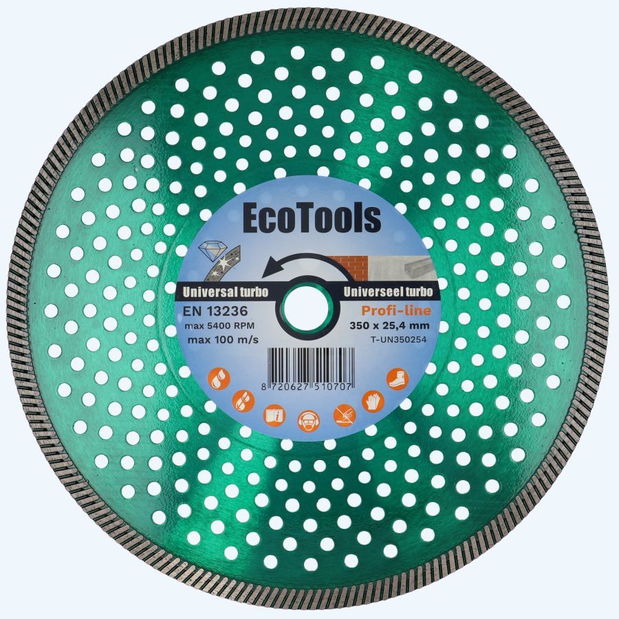 Diamantschijf universeel 350 x 25,4 mm Turbo (Profi-line)