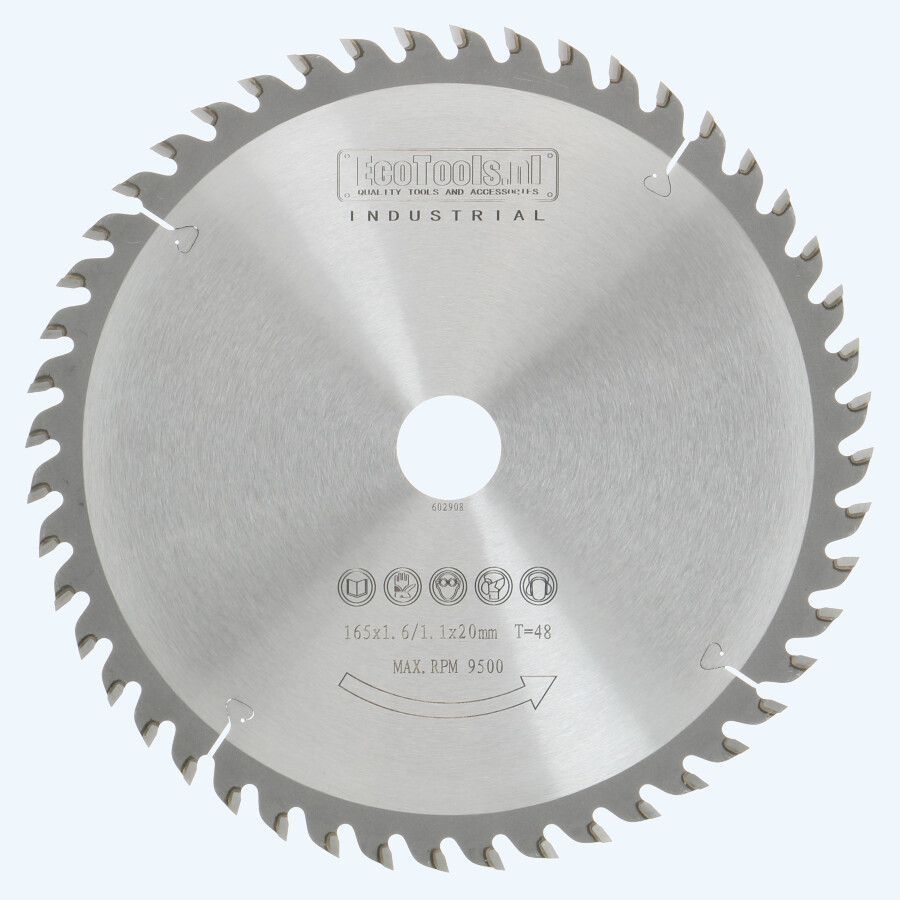 HM zaagblad 165 x 20 mm T48 (1,1 / 1,6mm) Industrial