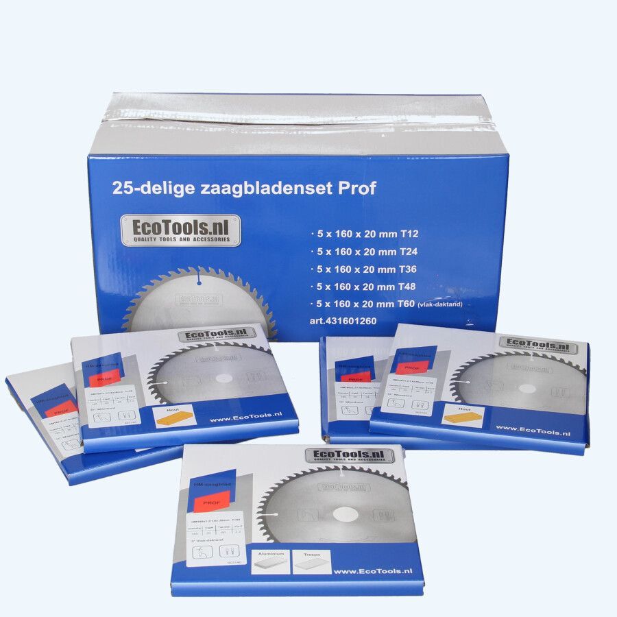 25-delige set HM-zaagbladen PROF 160 x 20 mm