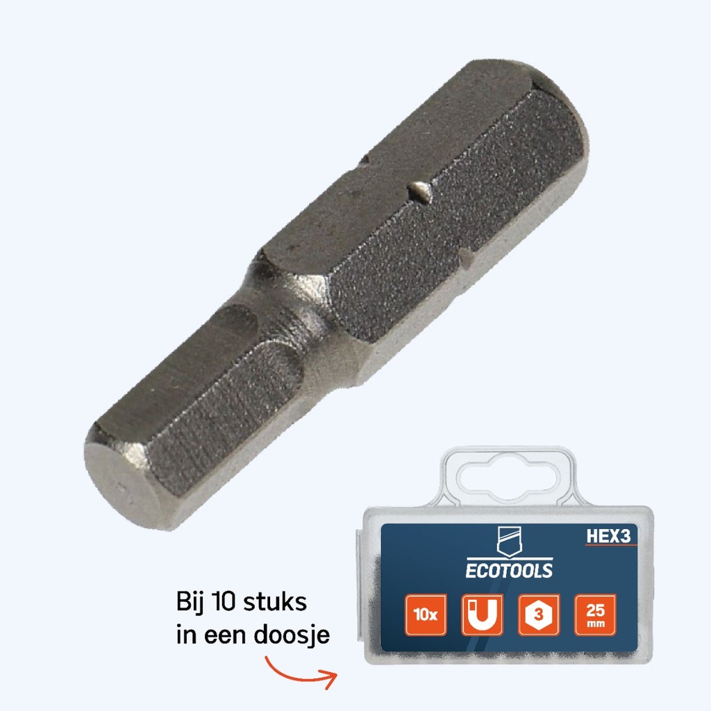 3 Inbus Inbusbit 3 mm voor inbusboutjes