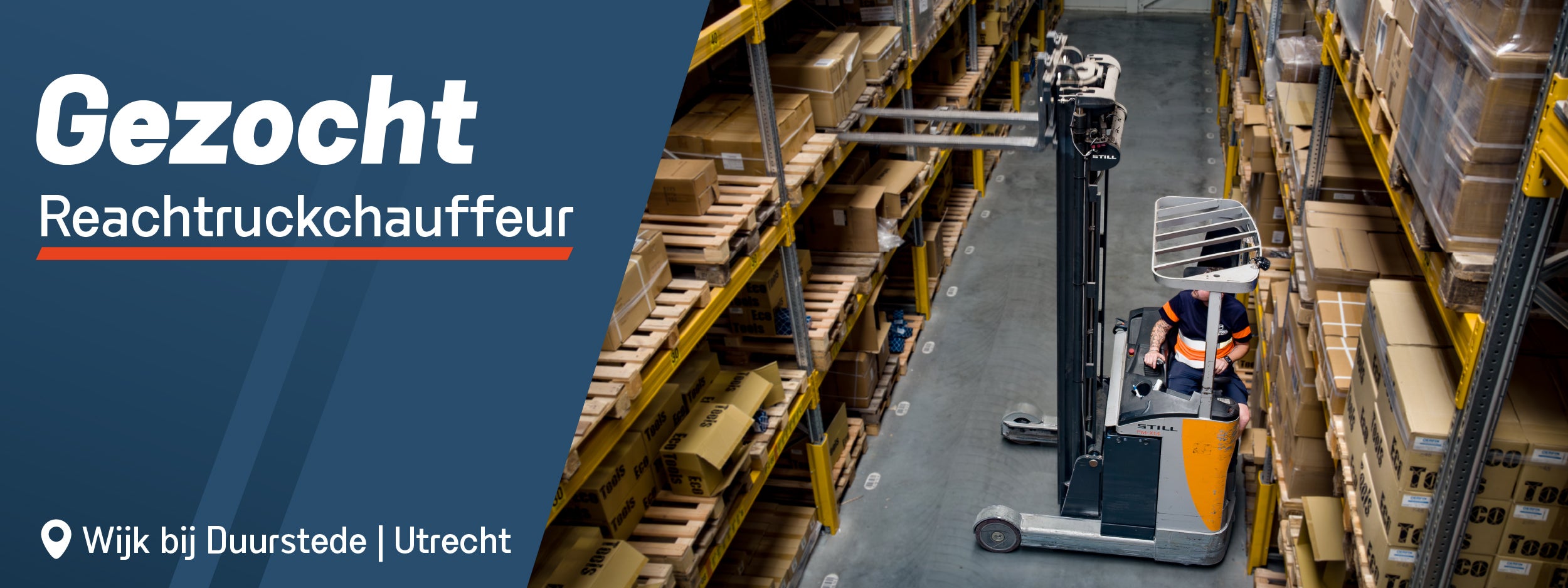 Werken als reachtruckchauffeur in het magazijn bij EcoTools